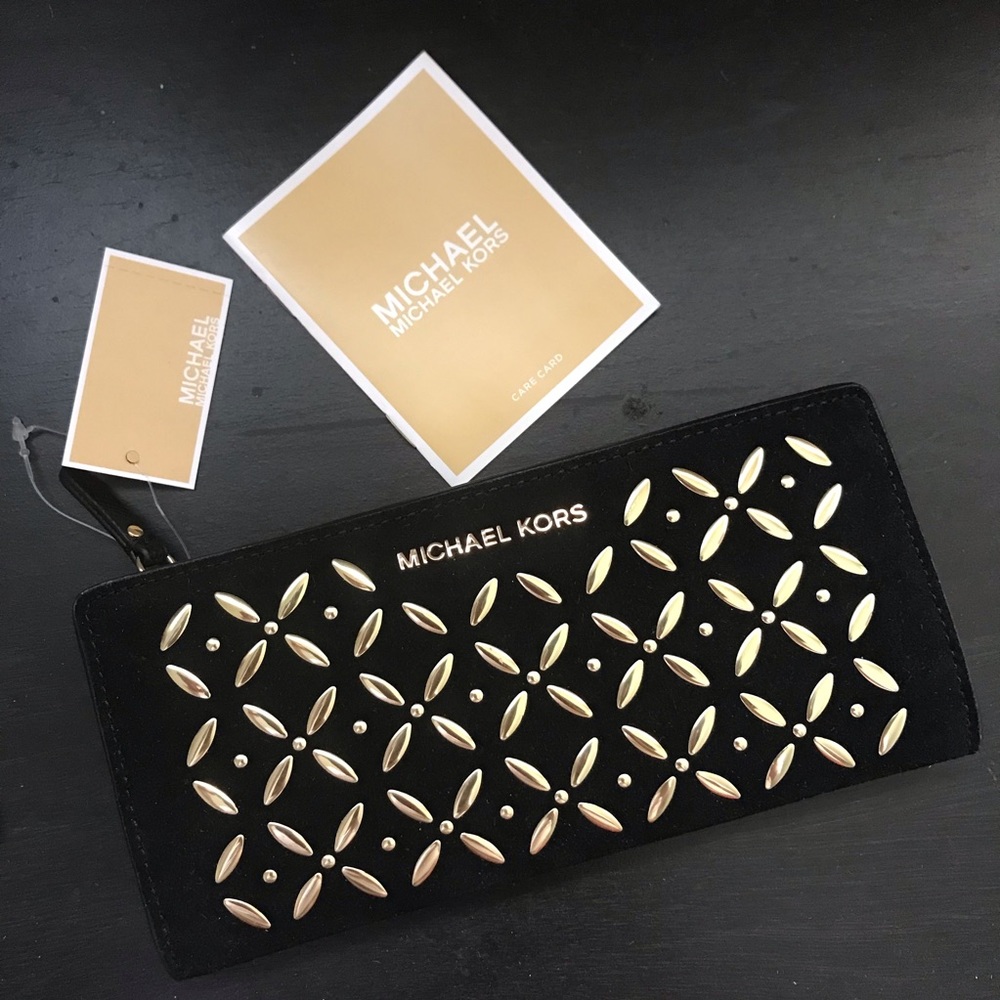 Michael Kors “Money Pieces” Card Case Carryall Studded Wallet